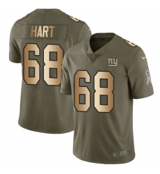 Youth Nike New York Giants #68 Bobby Hart Limited Olive/Gold 2017 Salute to Service NFL Jersey