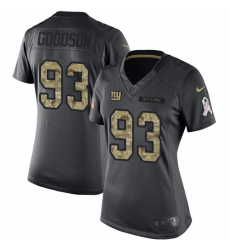 Women's Nike New York Giants #93 B.J. Goodson Limited Black 2016 Salute to Service NFL Jersey