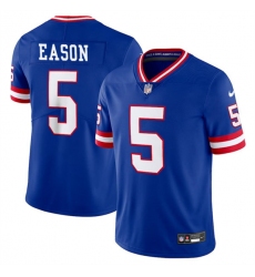 Men's New York Giants #5 Jacob Eason Royal 2023 F.U.S.E. Throwback Limited Football Stitched Jersey