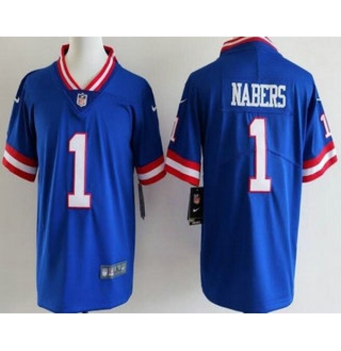 Youth New York Giants #1 Malik Nabers Limited Blue Classic Vapor Jersey