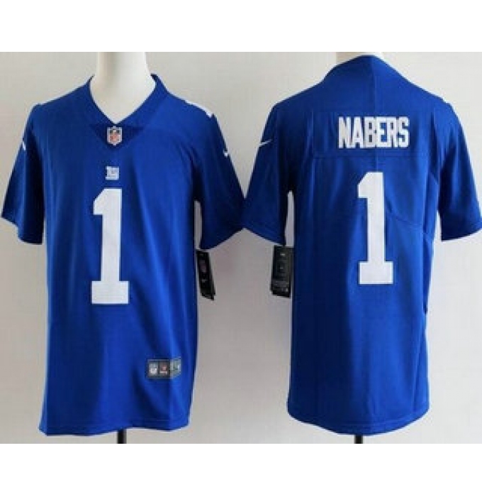 Youth New York Giants #1 Malik Nabers Limited Blue Vapor Jersey