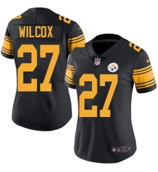 Women's Nike Pittsburgh Steelers #27 J.J. Wilcox Limited Black Rush Vapor Untouchable NFL Jersey