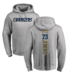NFL Nike Los Angeles Chargers #23 Rayshawn Jenkins Ash Backer Pullover Hoodie