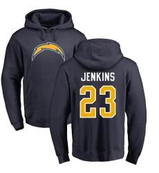 NFL Nike Los Angeles Chargers #23 Rayshawn Jenkins Navy Blue Name & Number Logo Pullover Hoodie