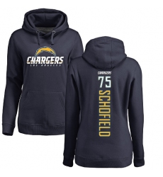 NFL Women's Nike Los Angeles Chargers #75 Michael Schofield Navy Blue Backer Pullover Hoodie