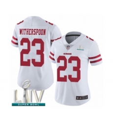 Women's San Francisco 49ers #23 Ahkello Witherspoon White Vapor Untouchable Limited Player Super Bowl LIV Bound Football Jersey