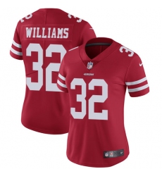 Women's Nike San Francisco 49ers #32 Joe Williams Red Team Color Vapor Untouchable Limited Player NFL Jersey