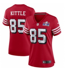 Women's San Francisco 49ers #85 George Kittle New Red 2023 F U S E Vapor Untouchable Limited Stitched Football 2024 Super Bowl LVIII Jersey