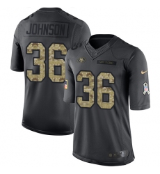 Men's Nike San Francisco 49ers #36 Dontae Johnson Limited Black 2016 Salute to Service NFL Jersey