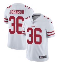 Men's Nike San Francisco 49ers #36 Dontae Johnson White Vapor Untouchable Limited Player NFL Jersey