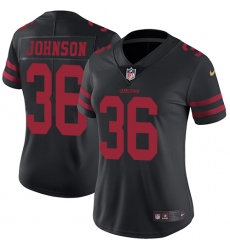 Women's Nike San Francisco 49ers #36 Dontae Johnson Black Vapor Untouchable Elite Player NFL Jersey