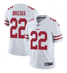 Men's Nike San Francisco 49ers #22 Matt Breida White Vapor Untouchable Limited Player NFL Jersey