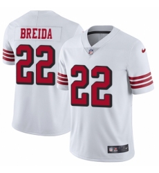 Youth Nike San Francisco 49ers #22 Matt Breida Limited White Rush Vapor Untouchable NFL Jersey