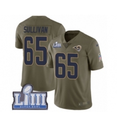 Men's Nike Los Angeles Rams #65 John Sullivan Limited Olive 2017 Salute to Service Super Bowl LIII Bound NFL Jersey