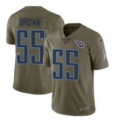 Men's Nike Tennessee Titans #55 Jayon Brown Limited Olive 2017 Salute to Service NFL Jersey