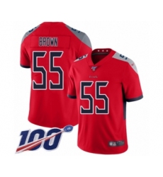 Youth Tennessee Titans #55 Jayon Brown Limited Red Inverted Legend 100th Season Football Jersey