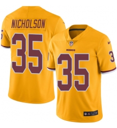 Youth Nike Washington Redskins #34 Montae Nicholson Limited Gold Rush Vapor Untouchable NFL Jersey
