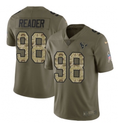 Men's Nike Houston Texans #98 D.J. Reader Limited Olive/Camo 2017 Salute to Service NFL Jersey