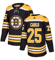 Youth Adidas Boston Bruins #25 Brandon Carlo Authentic Black Home NHL Jersey