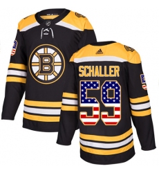 Youth Adidas Boston Bruins #59 Tim Schaller Authentic Black USA Flag Fashion NHL Jersey