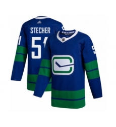 Youth Vancouver Canucks #51 Troy Stecher Authentic Royal Blue Alternate Hockey Jersey