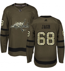 Youth Adidas Washington Capitals #68 Jaromir Jagr Premier Green Salute to Service NHL Jersey