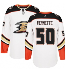 Men's Adidas Anaheim Ducks #50 Antoine Vermette Authentic White Away NHL Jersey