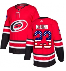 Men's Adidas Carolina Hurricanes #23 Brock McGinn Authentic Red USA Flag Fashion NHL Jersey