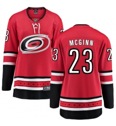 Women's Carolina Hurricanes #23 Brock McGinn Fanatics Branded Red Home Breakaway NHL Jersey
