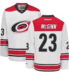 Youth Reebok Carolina Hurricanes #23 Brock McGinn Authentic White Away NHL Jersey
