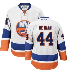 Women's Reebok New York Islanders #44 Calvin de Haan Authentic White Away NHL Jersey