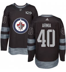 Men's Adidas Winnipeg Jets #40 Joel Armia Premier Black 1917-2017 100th Anniversary NHL Jersey
