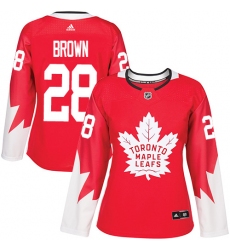 Women's Adidas Toronto Maple Leafs #28 Connor Brown Authentic Red Alternate NHL Jersey