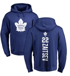 NHL Adidas Toronto Maple Leafs #22 Nikita Zaitsev Royal Blue Backer Pullover Hoodie
