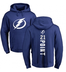 NHL Adidas Tampa Bay Lightning #21 Brayden Point Royal Blue Backer Pullover Hoodie