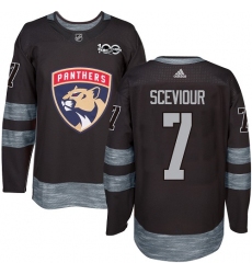 Men's Adidas Florida Panthers #7 Colton Sceviour Authentic Black 1917-2017 100th Anniversary NHL Jersey