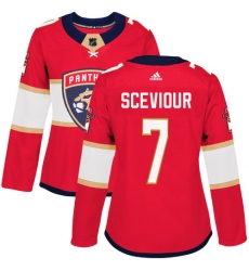 Women's Adidas Florida Panthers #7 Colton Sceviour Premier Red Home NHL Jersey