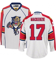 Men's Reebok Florida Panthers #17 Derek MacKenzie Authentic White Away NHL Jersey