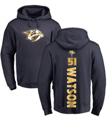 NHL Adidas Nashville Predators #51 Austin Watson Navy Blue Backer Pullover Hoodie