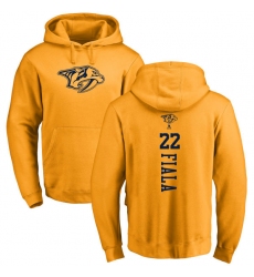 NHL Adidas Nashville Predators #22 Kevin Fiala Gold One Color Backer Pullover Hoodie