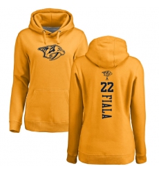 NHL Women's Adidas Nashville Predators #22 Kevin Fiala Gold One Color Backer Pullover Hoodie