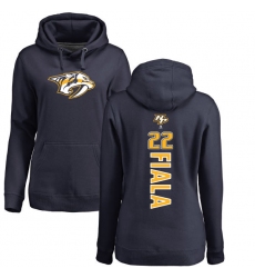 NHL Women's Adidas Nashville Predators #22 Kevin Fiala Navy Blue Backer Pullover Hoodie