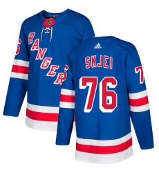 Youth Adidas New York Rangers #76 Brady Skjei Authentic Royal Blue Home NHL Jersey