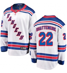 Youth New York Rangers #22 Kevin Shattenkirk Fanatics Branded White Away Breakaway NHL Jersey