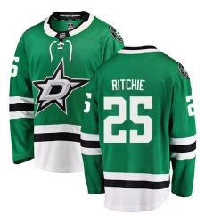 Men's Dallas Stars #25 Brett Ritchie Authentic Green Home Fanatics Branded Breakaway NHL Jersey