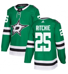 Youth Adidas Dallas Stars #25 Brett Ritchie Authentic Green Home NHL Jersey