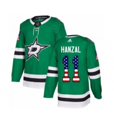 Youth Adidas Dallas Stars #11 Martin Hanzal Authentic Green USA Flag Fashion NHL Jersey
