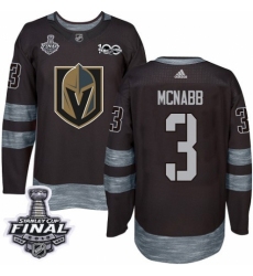 Men's Adidas Vegas Golden Knights #3 Brayden McNabb Authentic Black 1917-2017 100th Anniversary 2018 Stanley Cup Final NHL Jersey