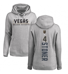NHL Women's Adidas Vegas Golden Knights #4 Clayton Stoner Gray Backer Pullover Hoodie