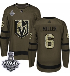 Youth Adidas Vegas Golden Knights #6 Colin Miller Authentic Green Salute to Service 2018 Stanley Cup Final NHL Jersey